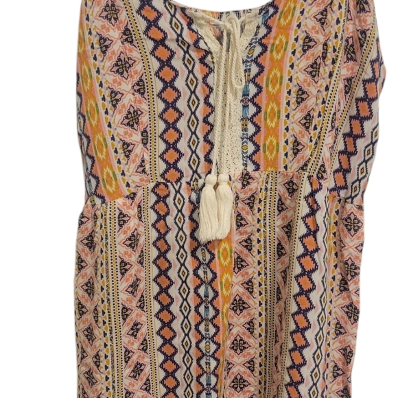 Bohemian Patterned Sleeveless Dress - Picture 3 of 3